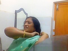 Indian Bengali Milf Aunty Changing Saree in Bathroom