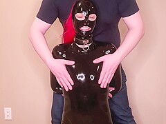 Spanked In Latex: A Tiny Rubberdoll Gets Her Ass Thighs Pussy Tits & Feet Spanked & Slapped Hard