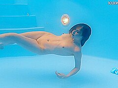Petite Russian Marfa Swims Nude In The Pool