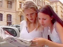 Two hot gals and two hung studs have an orgy