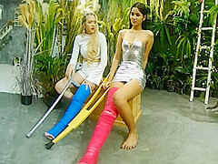 2 Girls With Long Cast Leg Visit A Flower Store 2 - VRpussyVision