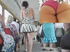 Super hawt lace panty up her petticoat