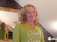 Mature Cougar Lets A Lucky Young Man Piss All Over Her