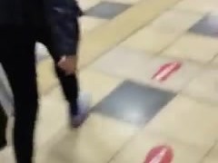 public cum on girl public