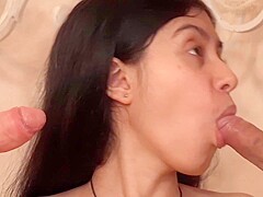Sissi Sucks A Fan To Try A Double Blowjob