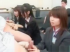 japanese girls handjob and cum in condom
