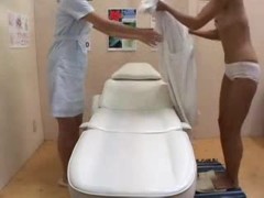 Asian voyeur video with a hot gal giving a handjob