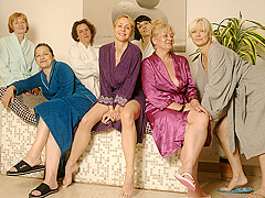 Mature Women Relaxing In A Sauna - MatureNL
