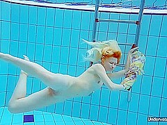 Sexiest Brunette Teen Milana Voda Swimming In Pool