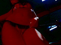 Gorgeous babe makes her lover cum on her big breasts