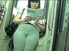 Hot voyeur camel toe spy in metro