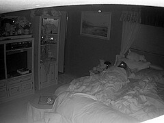 Amateur Wife caught masturbating hidden cam night vision part 1