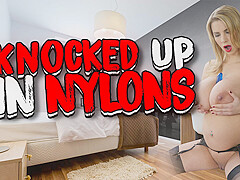 Knocked Up In Nylons - Huge Tits Blonde Preggo - Sexlikereal