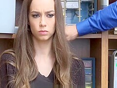 British Shoplyfter Blackmailed and Fucked by Security Guard