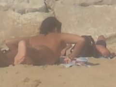 girl in push-ups on the beach in thong