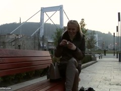 Ivana Sugar poses and demonstrates her secrets in public places