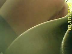 Spy camera in a toilet films a hot redhead girl peeing