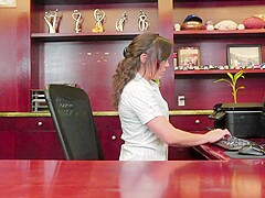 Brunette hottie wants a divorce so she fucks her lawyer