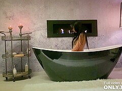 Classy Shalina Devine romantic anal toying at the bathtub by Only3x