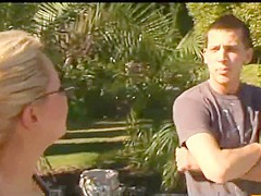 Latex Milf and the pool chap