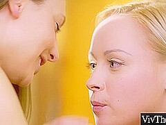 Gorgeous Lesbian Pleasures Her Lover Using A Glass Dildo - Viv Thomas, Naomi Nevena And Talia Mint