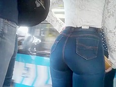 Brazilian girl big booty in thigh jeans