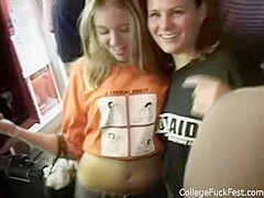 College teen whores partying and teasing