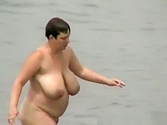 Busty and fat mature nudist