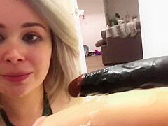 Brittish Accent Dirty Talking Double Dildo SuckDown Simulation
