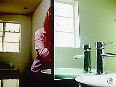 Curvy blonde whore fucks her horny boss in the bathroom