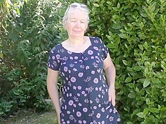 British Mature Lady Playing Outside - Caroline