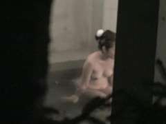 Smiling Asian is in the pool on the voyeur cam video nri104 00