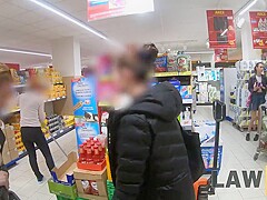 LAW4k. Two muscled security guys punish bad thief for small steal