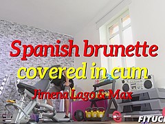 Jimena Lago In Spanish brunette covered in cum