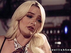 Mick Blue, Ryan Reid And Kenna James - Full-breasted Blondie In Dress Screwed In The Garage