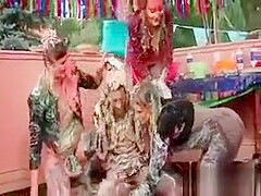 Fancy Lesbos Fighting With Messy Cream At An Orgy