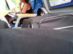 Blonde girl reads and ignores in train