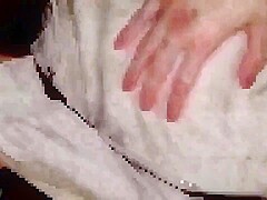 Smartphone personal shooting Gonzo with a slender shaved girl with long hair &rarr; Continuous belly shot
