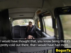 Classy tattooed yank takes a fake london cab
