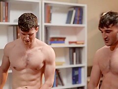 Doggy Sex Indoors Among Muscled Slim American Gay