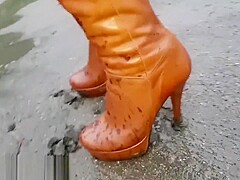 Dirty boots cleaning