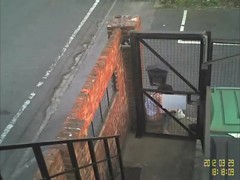 Security cam spied shameless girl pissing at the stairs