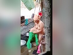 Desi Bhabhi Outdoor Bathing Record In Hidden Cam