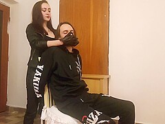 Leather Gloves Handgag - Playful Hand Over Mouth - Bondage