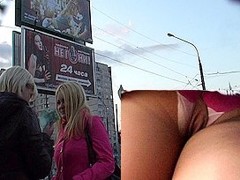 Sheer nylon tights upskirt