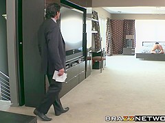 Big ass brunette Amara Romani hammered by big dick boss