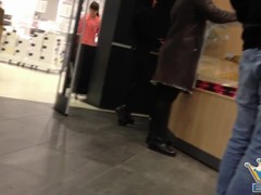 Sexy Chick in Black Pants and High Heels