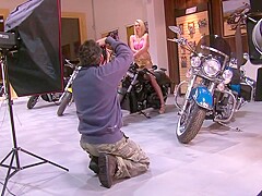 Two hot biker chicks posing - Julia Reaves