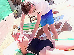 Busty Milf Keira Fucks The Pool Boy