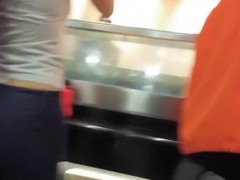 Spying on a teen girl and her thong